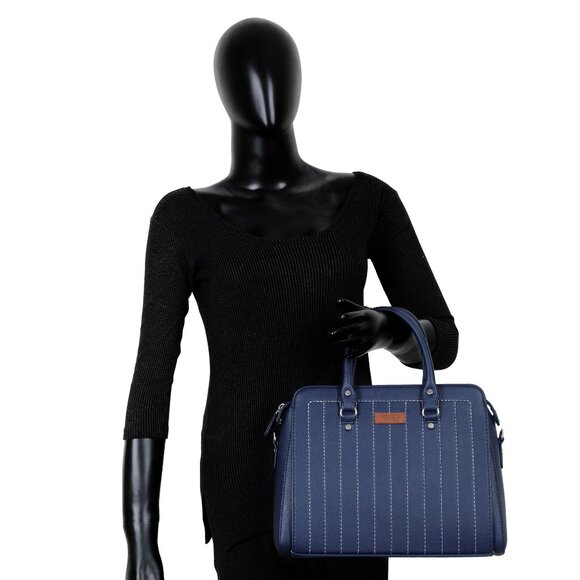 Women’s Vegan Leather Blue Top-Handle Handbag | Crossbody Sling Bag, Purse - Picture 11 of 11
